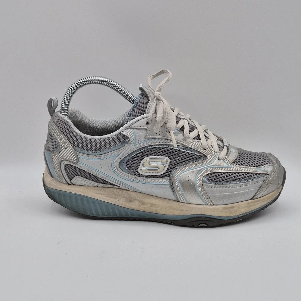 Skechers Shape-ups Shoes‎ Womens Size 8 Gray Leather Toning CN 12320 Sneakers